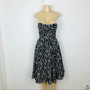 Anthropologie Girls From Savoy Cerys Halter Dress Black and White  size 4